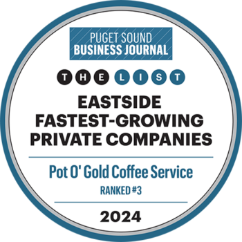 Puget Sound Business Journal Fastest Growing Companies Award for Pot O' Gold Coffee Service